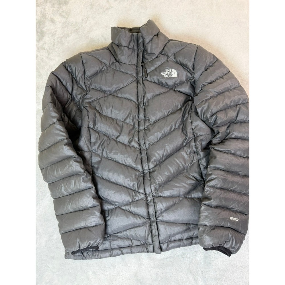 THE NORTH FACE Jacket Womens Small Black 550 Down Puffer Full Zip Winter Coat